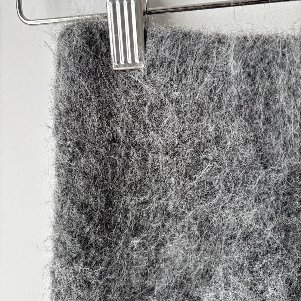 Entire Studios Alpaca Blend Fuzzy Maxi Skirt | Gray Minimalist Knit | Size M - Picture 8 of 11